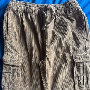 Boys Brown Corduroy Cargo Pants